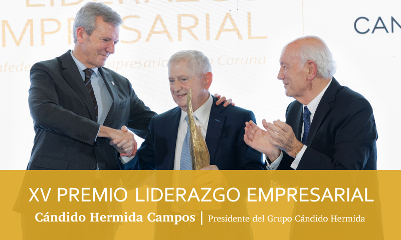 Cándido Hermida recibe el premio Liderazgo Empresarial de la Confederación de Empresarios de La Coruña